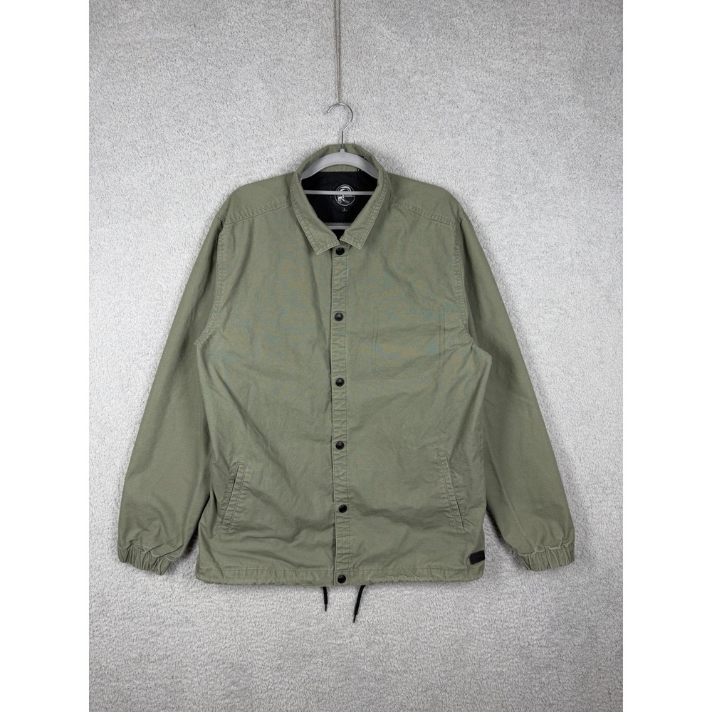 O'Neill Jackson Coach Jacket‎ Green Ripstop Snap Men's Size L